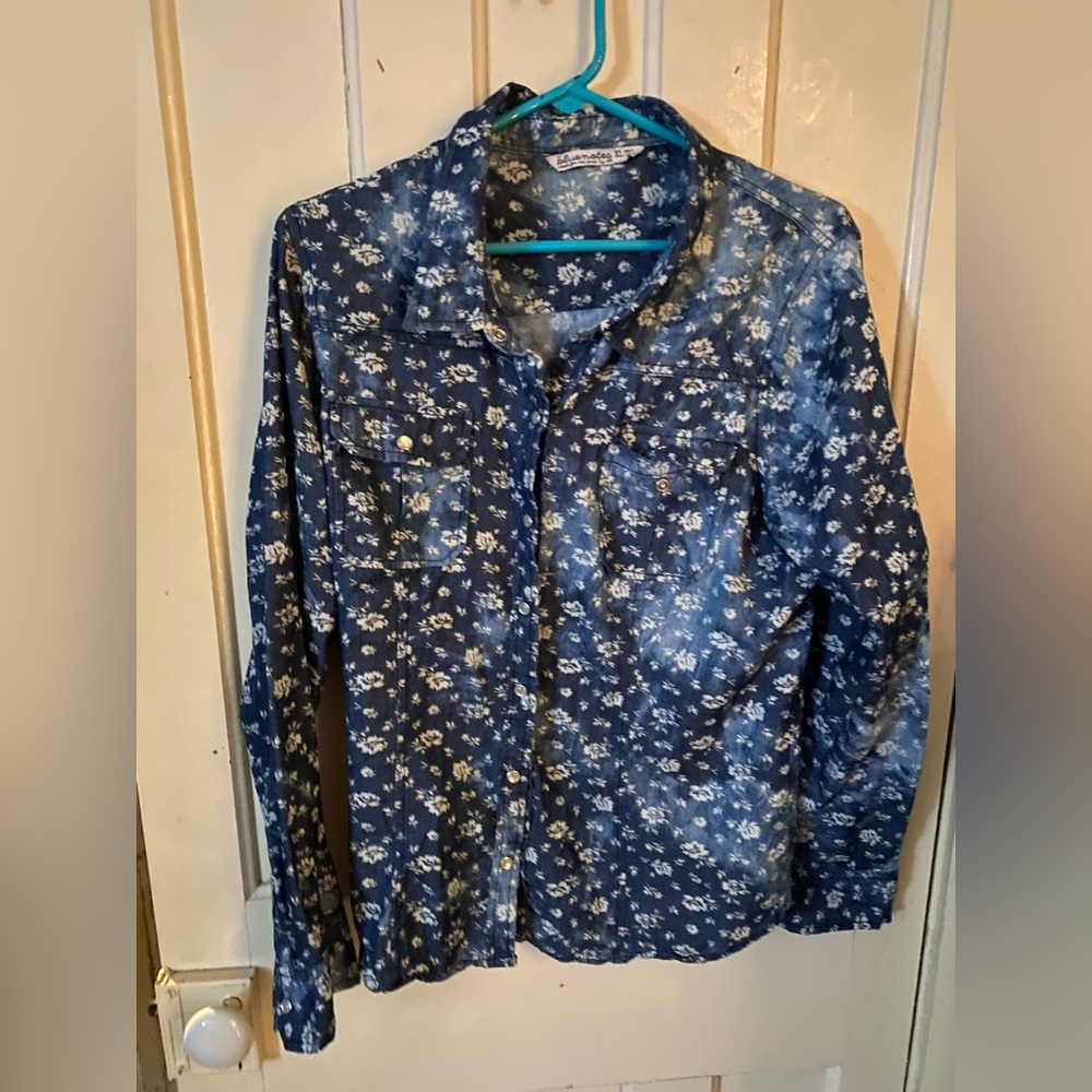 XL Jean floral shirt - Bluenotes